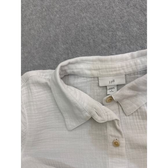 White J Jill Soft Gauze Cotton Button Up - size Petite Small - Picture 8 of 9